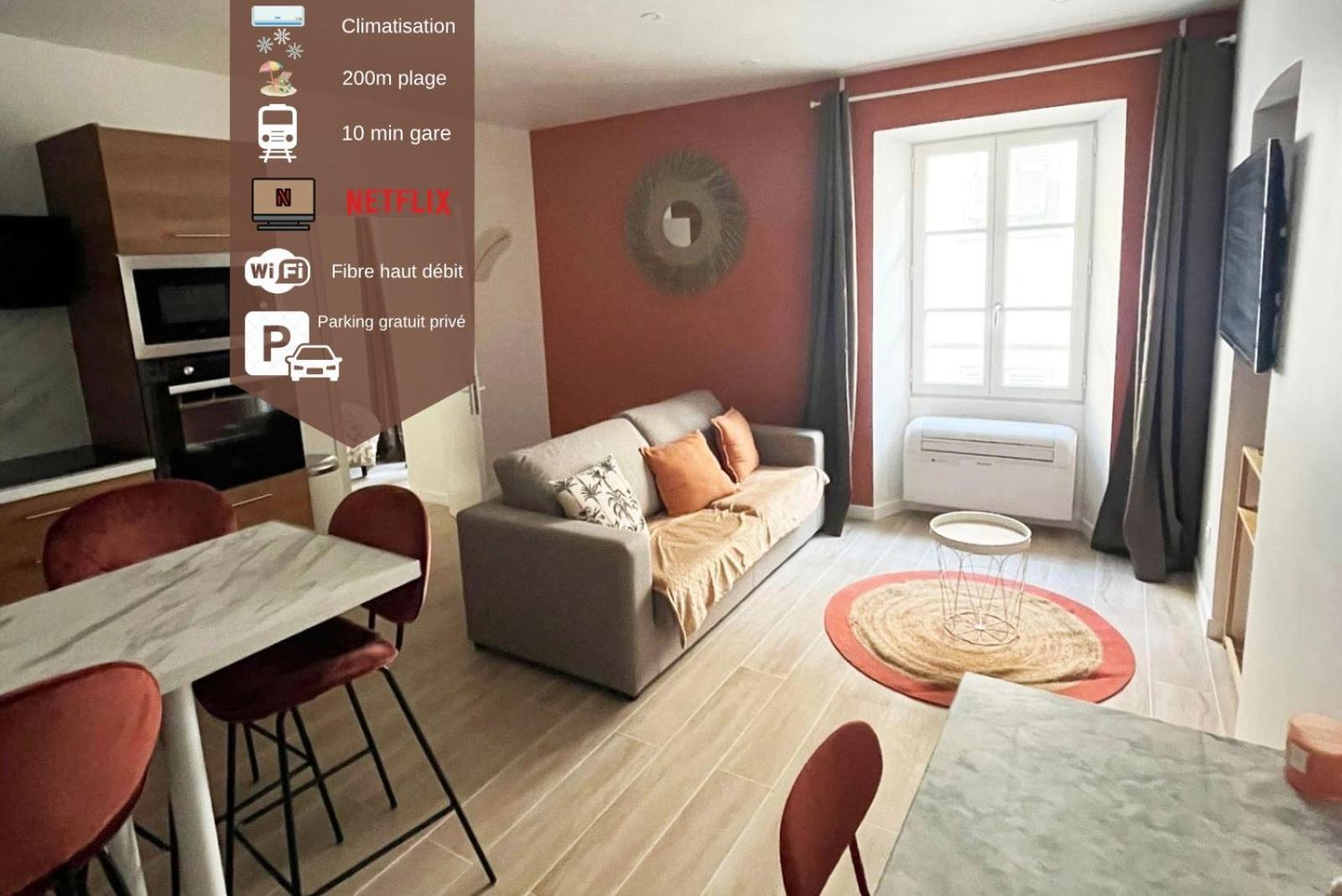 Sublime T2/ Cosy/ Clim/ Parking/Plage Menton Extérieur photo
